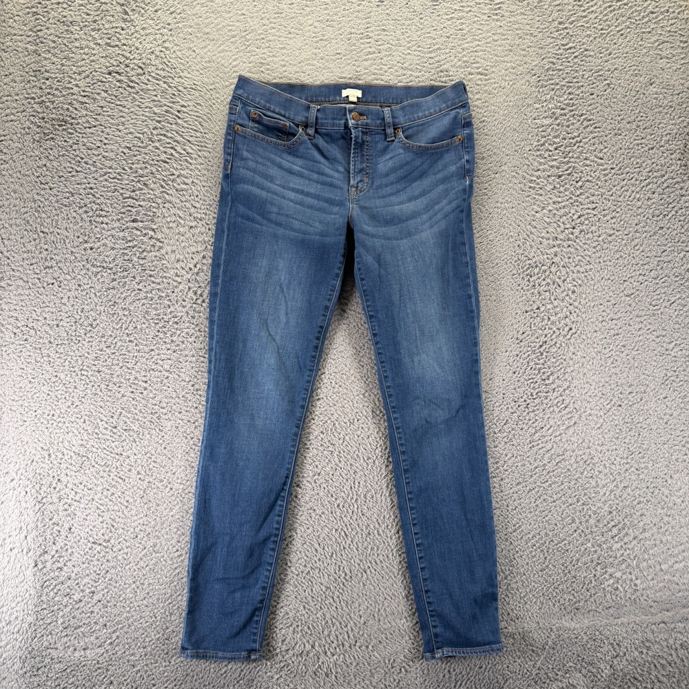 J.Crew Jeans Womens 30x30 Blue Cotton Denim Skinny Streetwear Whiskered Stretch